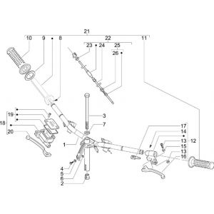 Stuur - Remcilinder - Remhevels - Handvatten Piaggio Zip 2000 4-takt AC
