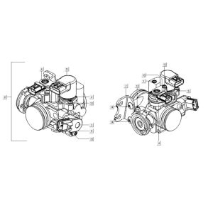 Gasklephuis Kymco Xciting 400i Geel