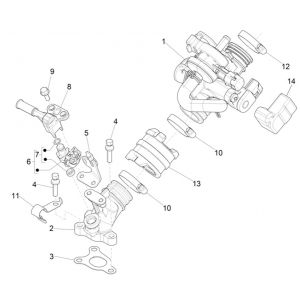 Gasklephuis Piaggio Zip 4-takt (euro 4 injectie IGET)