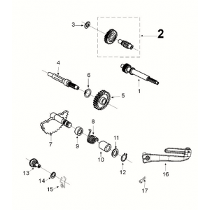 Gearbox - kickstarter Peugeot Django 4-takt E5