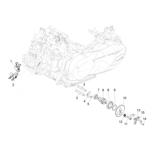 Nokkenas - Nokkenastandwiel - Tuimerlaars Piaggio Medley 125 ABS Euro 5 2021-2022