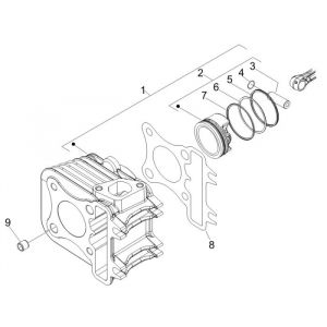 Cilinder - Zuiger Piaggio New Fly 4-takt 2V