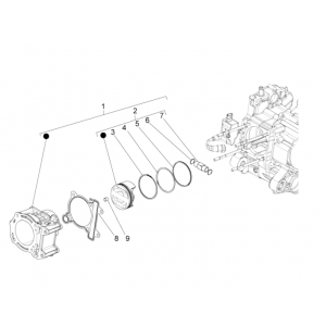 Cilinder - Zuiger Piaggio Beverly 350 Sport Touring Euro 3 2013-2014