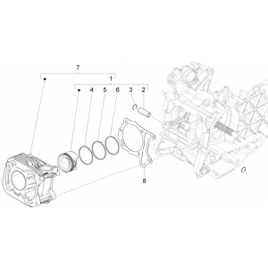 Cilinder - Zuiger Piaggio Fly 125 IE 4-takt 3V Euro 3