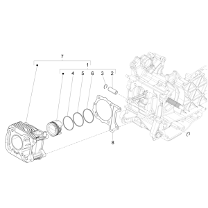 Cilinder - Zuiger Piaggio Liberty 50 4-takt AC