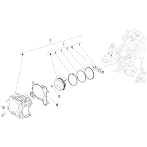 Cilinder - Zuiger Piaggio MP3 350 Maxi Sport ABS Euro 4 2018-2020