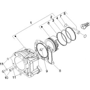 Cilinder - Zuiger Vespa GTS 250 ie 2005-2016 (zonder ABS)