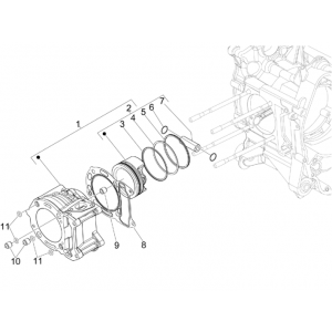 Cilinder - Zuiger Vespa GTS 300 ie 2008-2016 (met en zonder ABS)