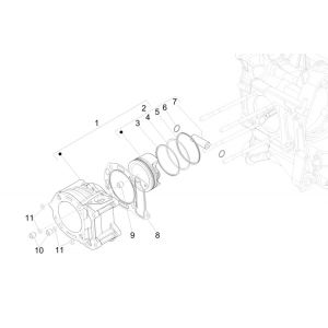 Cilinder - Zuiger Piaggio MP3 300 HPE / 300 HPE Sport ABS Euro 5 2020-2022