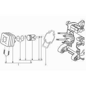 Cilinder - Zuiger Piaggio Typhoon 50 2-takt Euro 3 2011