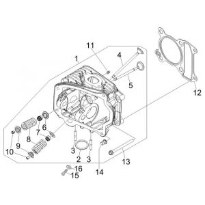 Cilinderkop Piaggio New Fly 4-takt 2V
