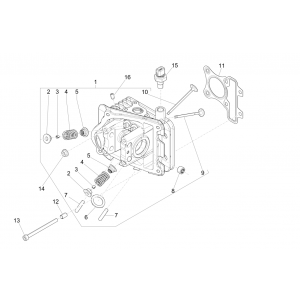 Cilinderkop - Kleppen Piaggio Liberty 50 4-takt AC IGET 3V Euro 4