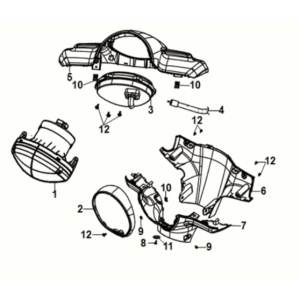 Handle cover - head light Sym Fiddle IV 125i AC CBS E5 2020-2021 NARDO GREY (GY-430C)