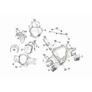 Handle cover - head light Sym Symphony ST 125i LC E5 SUBMARINE GREY (GY-7547UL)