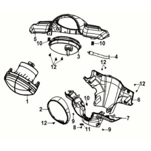 Handle cover head light Sym Fiddle IV 50 E5 Blue (BU-2154U)