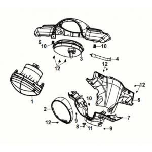 Handle cover head light Sym Fiddle IV 50 E5 Mat Indigo (BUP-275U)