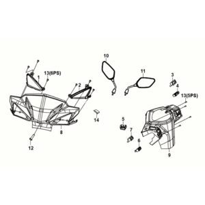 Handle pipe - handle cover Sym Orbit III 50 E5 Dutch White (WH-006)