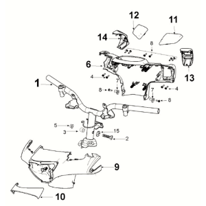 Handlebar Peugeot Django 4-takt E5 Milky White/ Dragon Red (G9)