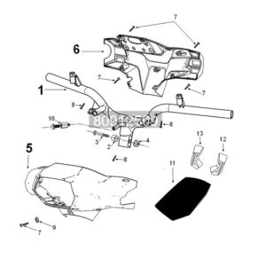 Handlebar Peugeot Tweet 125i E5 FL 2023-2025 ANTARTICA WHITE (K7)