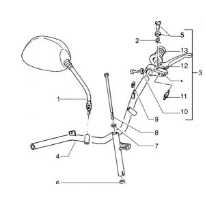 Remhendel links - Stuur - Spiegel Piaggio Zip RST 50 2-takt AC