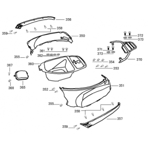 Helmbak - Motorschermen - Achterdrager China VX-S / Riva Sport brons