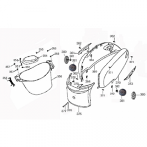 Helmbak - Motorschermen Benzhou YY50QT-15 creme