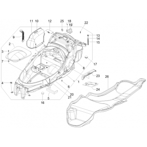 Helmbak Piaggio MP3 300 LT Sport 2009-2014