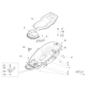 Helmbak Piaggio MP3 500 LT Business 2014-2016