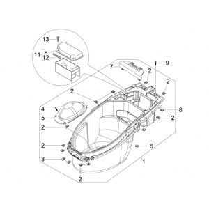 Helmbak Piaggio NRG Power DD 50 2-takt LC 2007-2017
