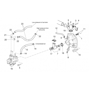 Brandstofinjector - Luchtinjector - Thermostaathuis Aprilia SR 50 LC (injectie en carburateur) 2004-2009