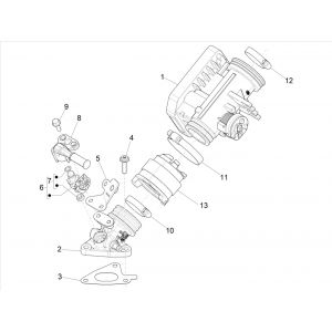 Gasklephuis - Injector - Inlaatspruitstuk Vespa Sprint 125 3V IE ABS Euro 5 2021