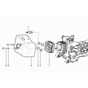 Cilinderkop - Bougie Piaggio Typhoon 50 2-takt Euro 3 2011