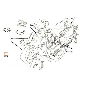 Kappen - Beplating 2 Beta Ark 50 2-takt LC zilver cosmo 2004