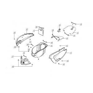 Kappen - Beplating achterzijde Kymco Like 50 Euro 4 2018→ zwart