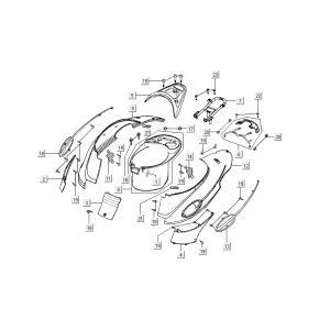 Kappen - Beplating achterzijde Kymco People 50 2-takt blauw
