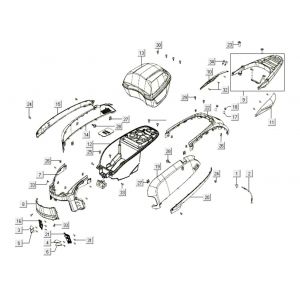 Kappen - Beplating achterzijde Kymco Like 200i Wit