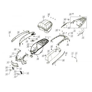 Kappen - Beplating achterzijde Kymco Like 200i Zwart