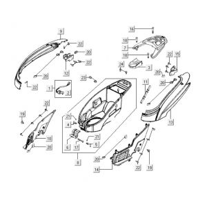 Kappen - Beplating achterzijde Kymco People S 300i
