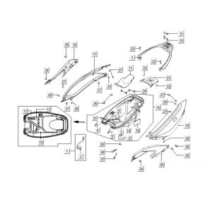 Kappen - Beplating achterzijde Kymco Xciting 500i