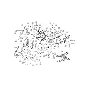 Kappen - Beplating Kymco Dink AC 2-takt Zilver
