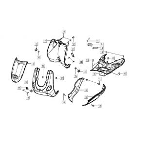 Kappen - Beplating Kymco Yup 50 2-takt AC zwart glans