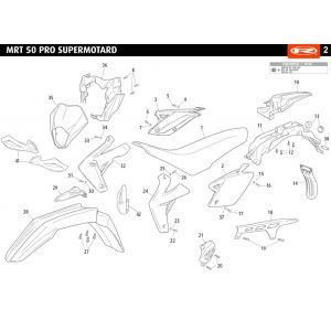 Kappen - Beplating Rieju MRT pro SM zwart 2010 2-takt