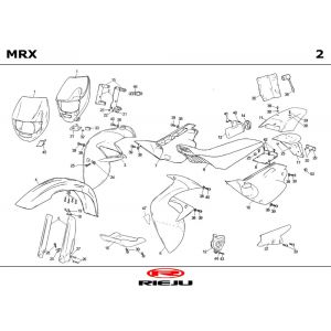 Kappen - Beplating Rieju MRX rood 2004 2-takt
