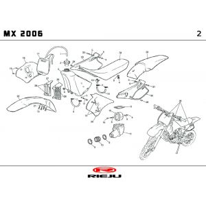 Kappen - Beplating Rieju MX blauw 2010 2-takt