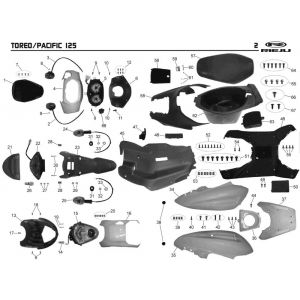 Kappen - Beplating Rieju Pacific 125 grijs 2-takt