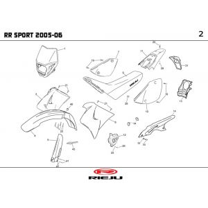 Kappen - Beplating Rieju RR Sport blauw 2005 2-takt