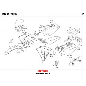 Kappen - Beplating Rieju RRX blauw 2009 2-takt