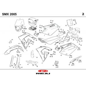 Kappen - Beplating Rieju SMX zwart 2006 2-takt