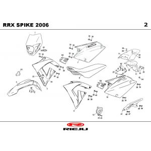 Kappen - Beplating Rieju Spike-x zwart 2006 2-takt