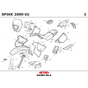 Kappen - Beplating Rieju Spike grijs 2003 2-takt
